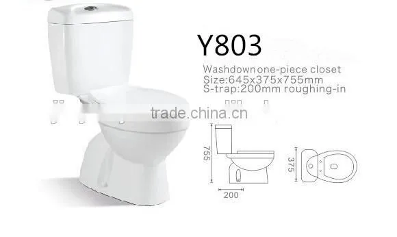 wc toilet chaozhou sanitary ware two piece toilets ceramic washdown s trap p trap cheap toilet Y803
