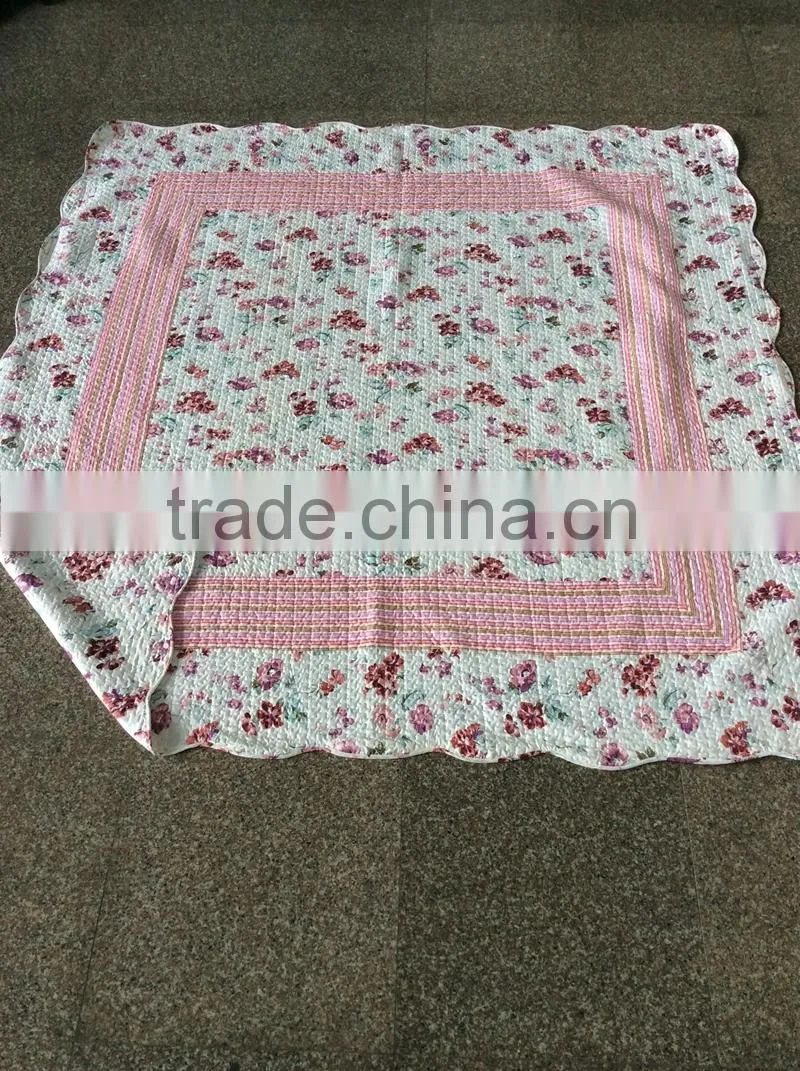 75g Microfiber bedspread quilts floral design stiching quilt patchwork quilts