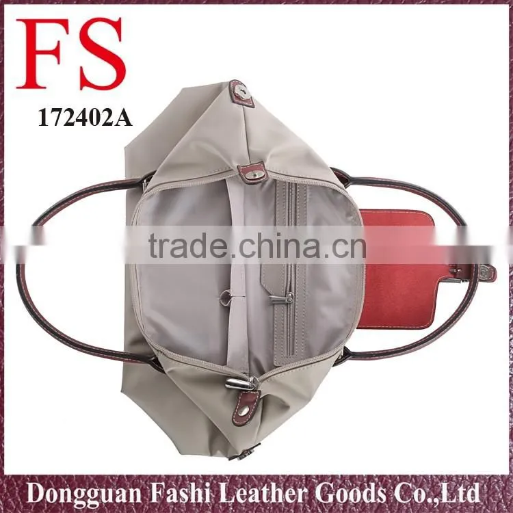 Latest large nylon and leather Weekend Bags special design travel tote Bag