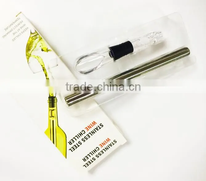 Stainless Steel Wine Chiller Stick-Best Iceless Wine Chiller - Wine Chilling Rod - Aerating Wine Pourer