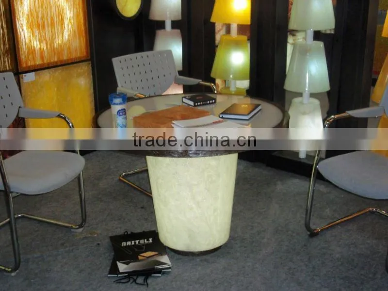 Artificial Stone Panel Popur for Office Reception Table Top and Chairs Design