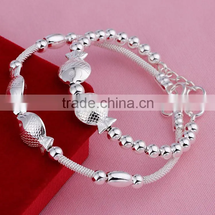 Factory supplier S990 Diverse silver fish shape bracelet