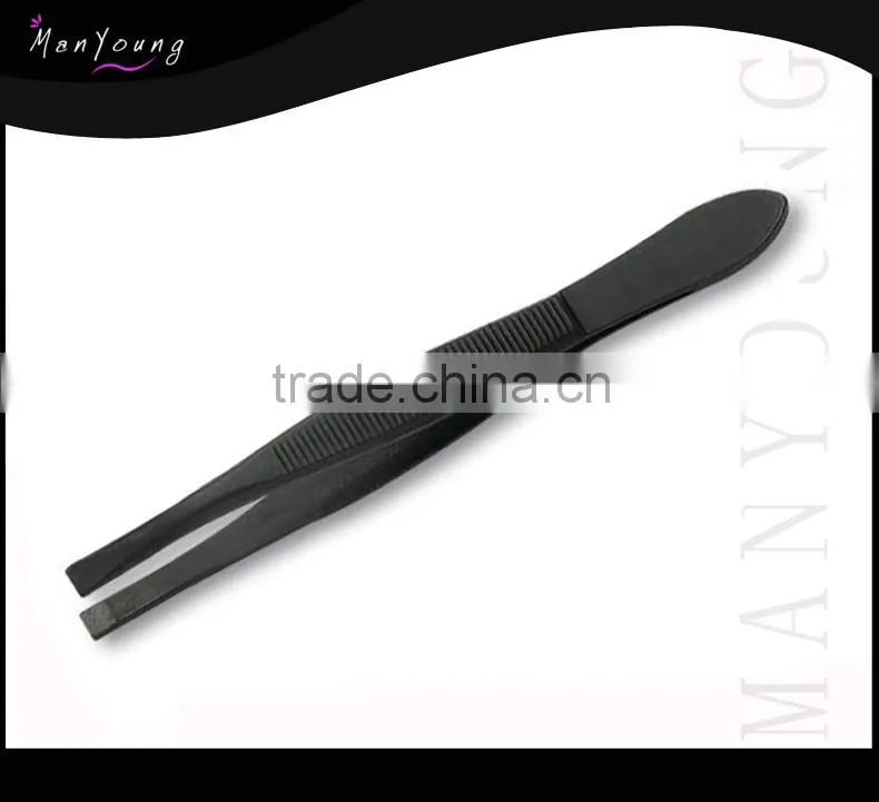 staniless steel tweezer with black color/black coat tweezer
