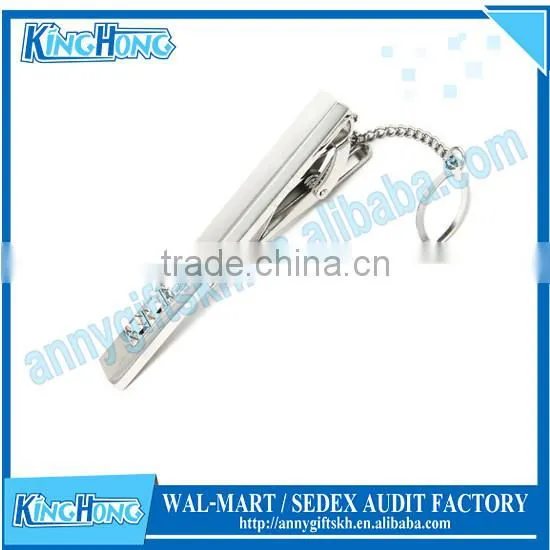 Hot sale silver tone simple metal crafts blank tie clip with animal