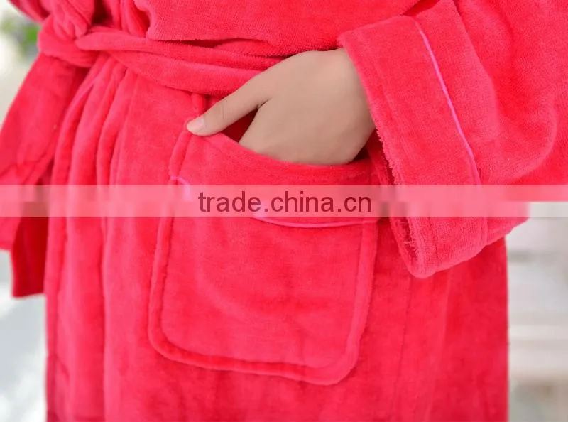 Cheap cotton velour mature women sleepwear bathrobe