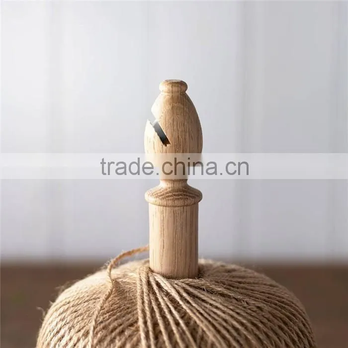 Classical homeware turned beech wooden twine string holder
