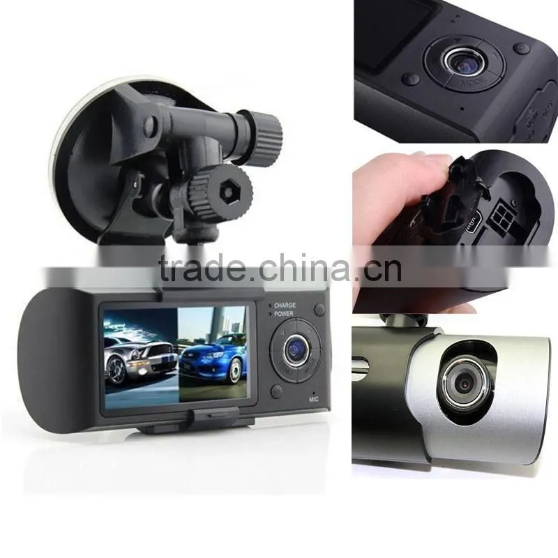 Dual Camera Car DVR R300 with GPS and 3D G-Sensor 2.7" TFT LCD X3000 FHD 1080P Cam Video Camcorder Cycle Recording Digital Zoom