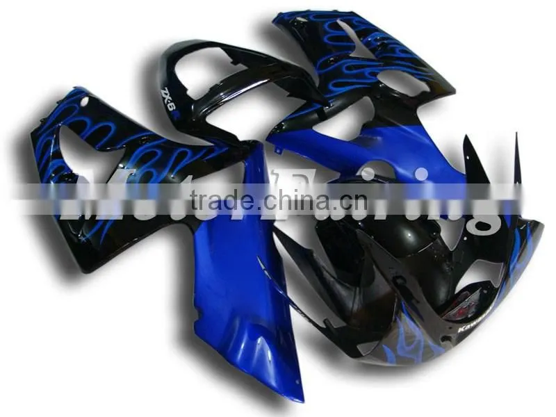 Fairing Kits for Kawasaki Ninja ZX6R 2003 2004 ZX 6R 03 04 ABS Injection mold zx6r 03 04 Body Kits Blue Black