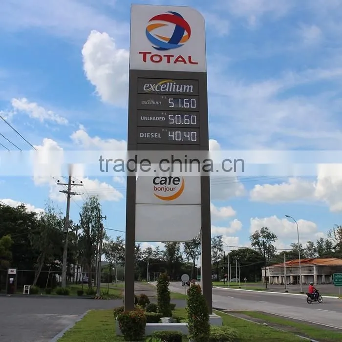 Gas Station Used Advertising Pylon Logo Led Sign Totems