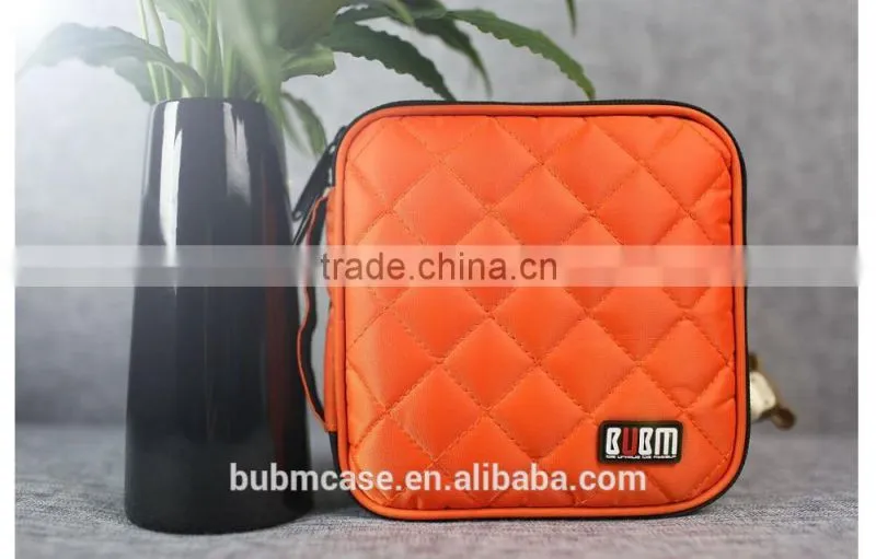 Fashion Orange Bubm 32 Capacity PVC Fabric DVD Case CD Holder personalized cd case multi disc dvd cases