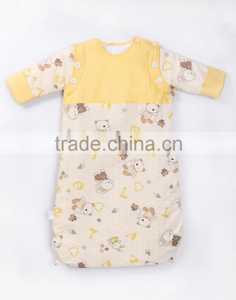 Comfortable and Good Quality 100% Cotton Baby Sleeping Bag with 4 colors
