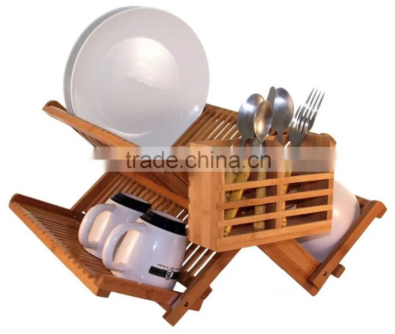 Beautiful and Durable Bamboo Collapsible Dish Rack