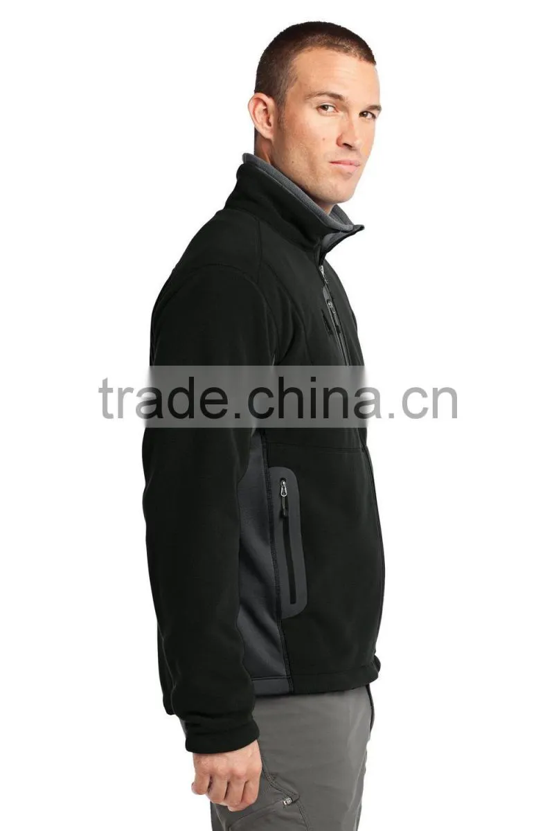 Solid fleece stripe jacket waterproof zippers
