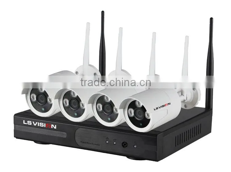 LS VISION wifi ip camera with nvr kit wireless security camera wifi p2p wireless 2mp ip camera