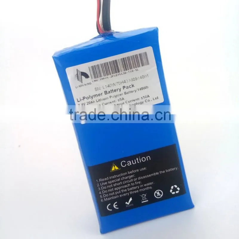 Factory Price 7.4V 20Ah Lipo Battery 7.4V 20000mAh for Eagle Finder Bait Boat