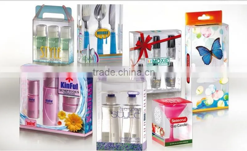 cubic boxes polypropylene or PVC with customized printing.
