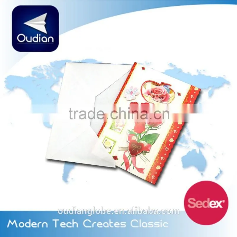 OEM Chinese new year greeting card with die-cut