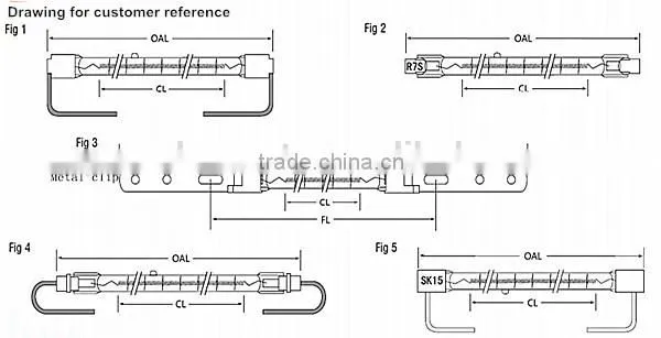 Clear Halogen Lamp Quartz Halogen Infrared Heating Lamp