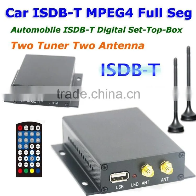 ISDB-T Digital TV receiver two tuner two antenna with PVR for Japan Brazil Chile