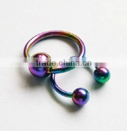 Fashion eyebrow rings with glitter ball body piercing jewelry
