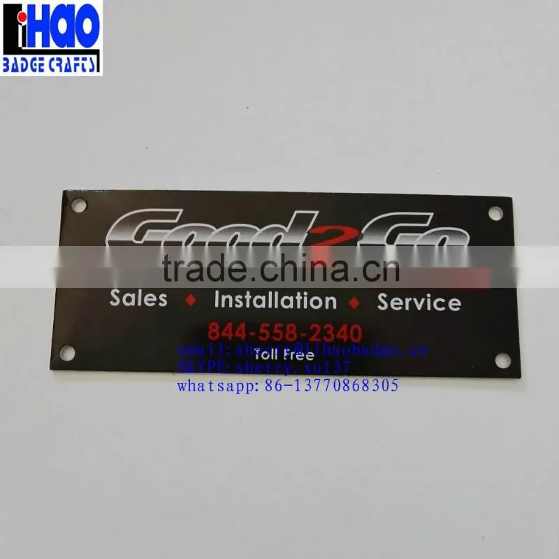 Logo gradient color printing aluminum metal logo label, metal nameplate for furniture