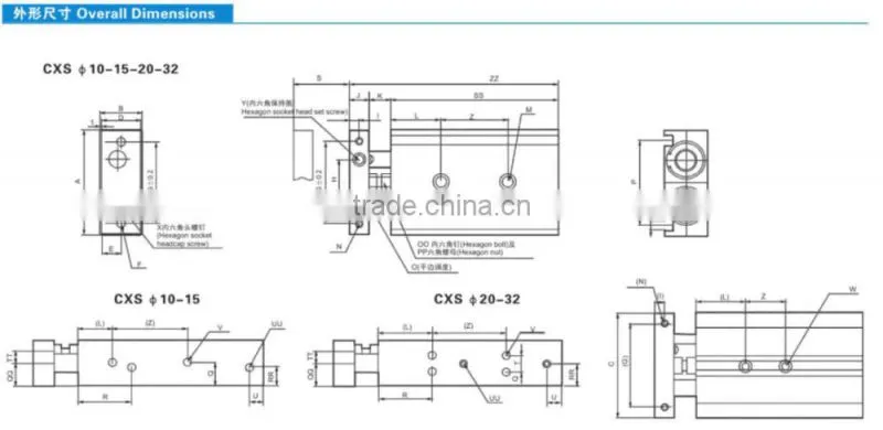 Manufacture of Dual rod pneumatic cylinder ,double piston rod oil cylinder