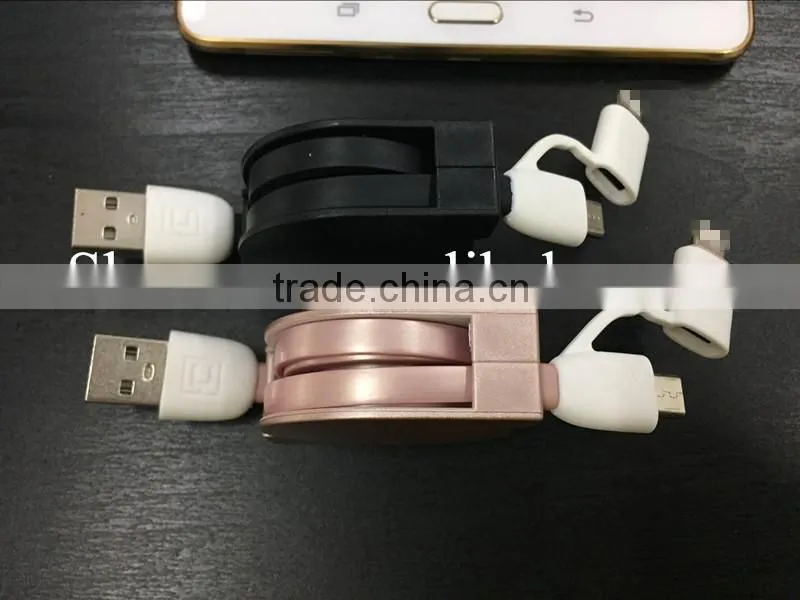 2 in 1 retractable cable USB cable smart size fashionable style