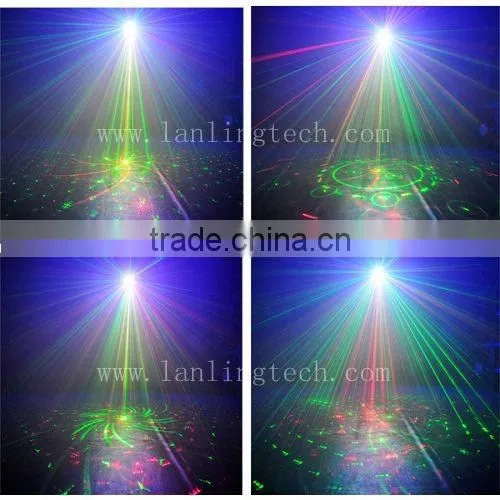 L6408RRGG Mini laser light 300mW RGRG 8gobos and 3W blue LED light with remote control