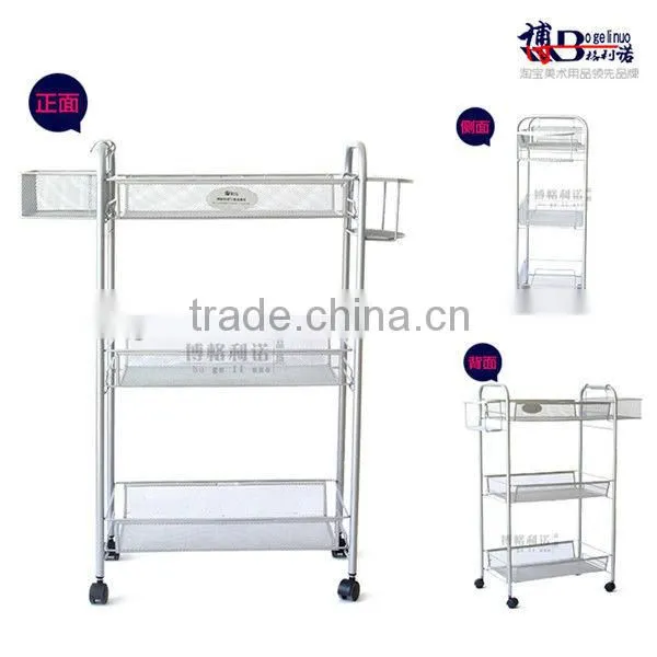 44.2*23.2*76.6cm three layers metal oil painting trolley with 4 wheels