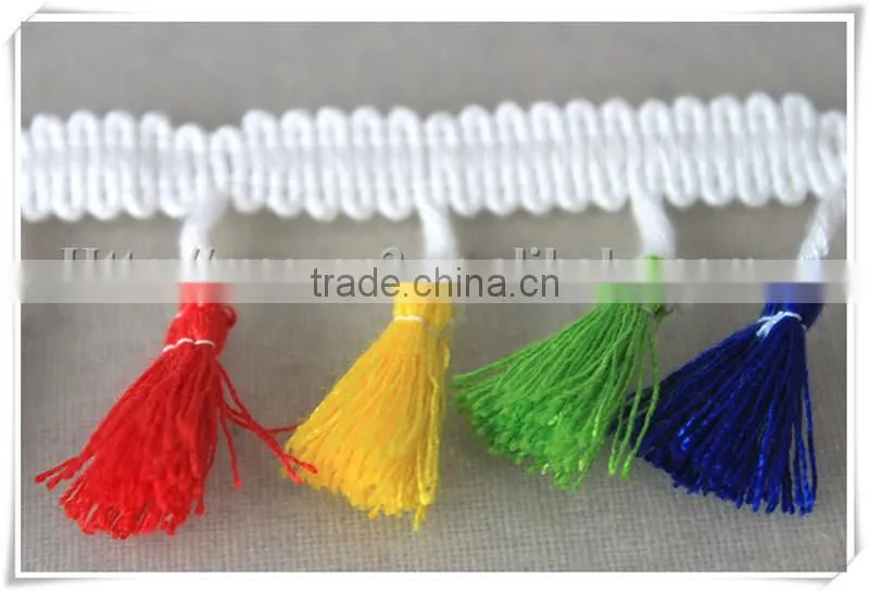 2016 fashionable colored tassel fringe trim 4.5cm fringe trimmings for garment