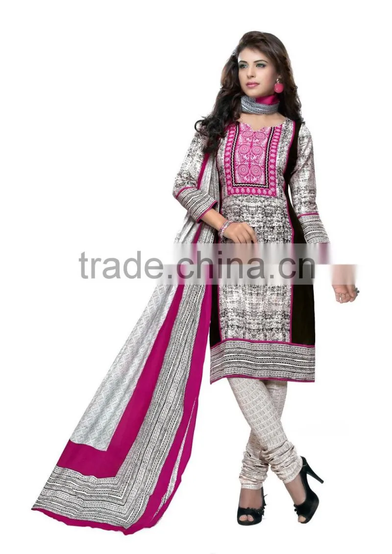 white and pink wholesale dress material in surat