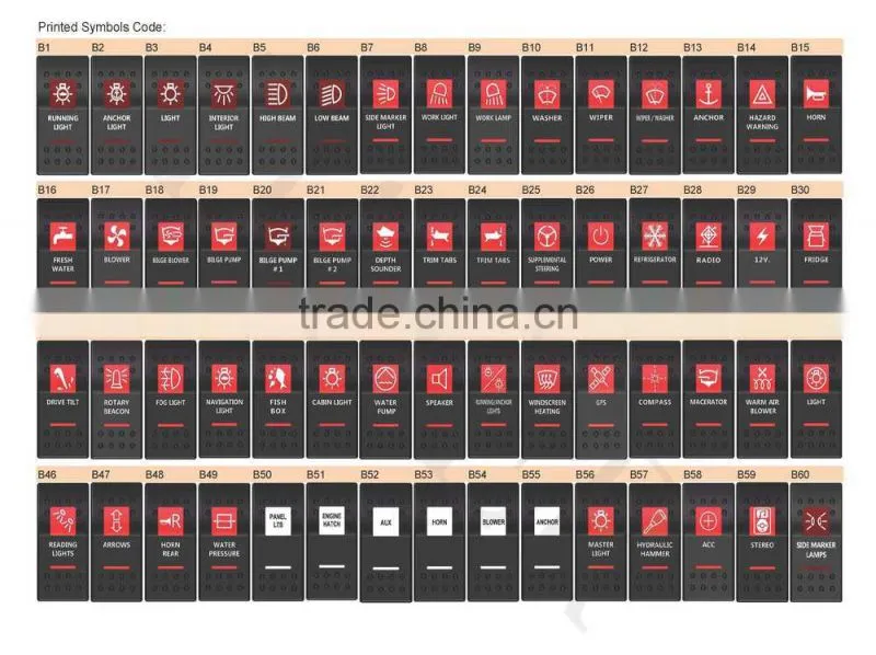 24V rocker switches with light limit 3 pin marine rocker switch