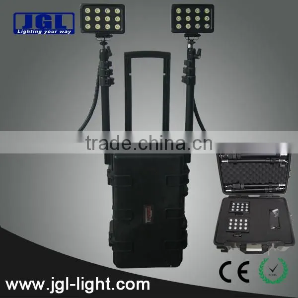 telescoping dual led light heads 5JG-RLS512722-72W rechargeable searchlight high flux led