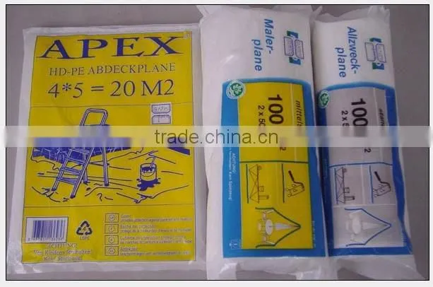 Plastic protective drop cover sheet