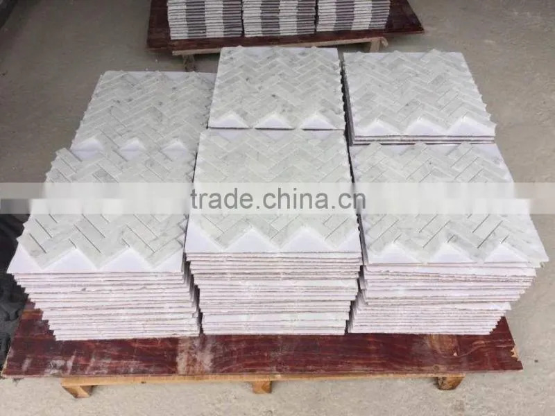 carrara white basket weave mosaic