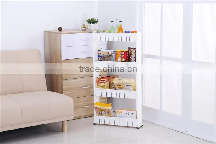 Multi-purpose Removable 4-layer Plastic Bathroom Shelf Crevice Gap Commodity Shelf