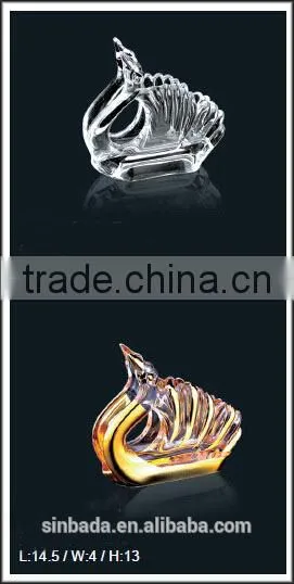 Swan shaped glass paper towel holder, glass tableware