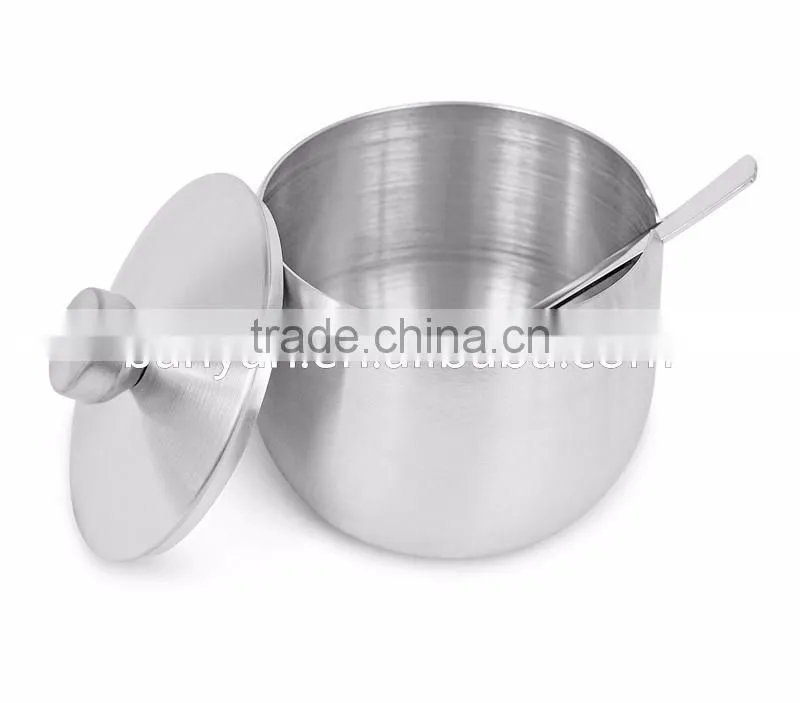 Stainless Steel Condiment Set Seasoning Containers with Stand and Spoons