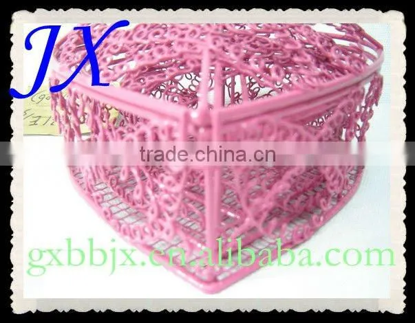 Heart shaped pink wire love gift box set of three