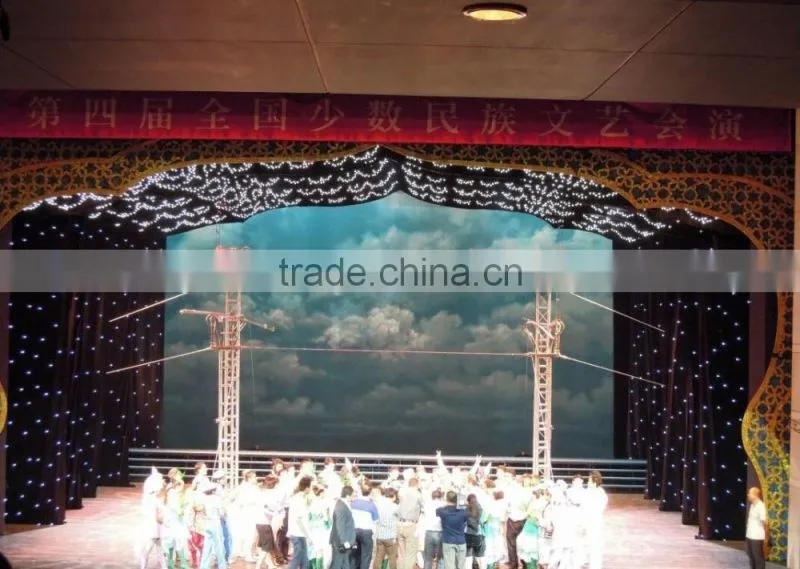 White fireproof Velvet cloth white wedding backdrop led star curtain
