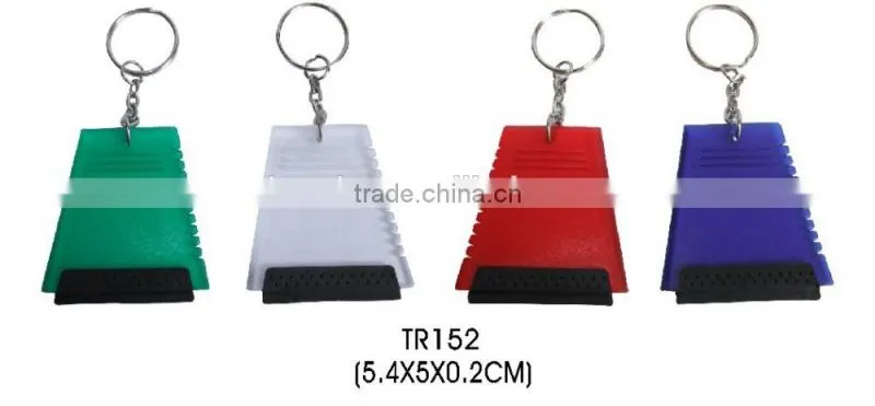 Plastic car ice scraper with keychain