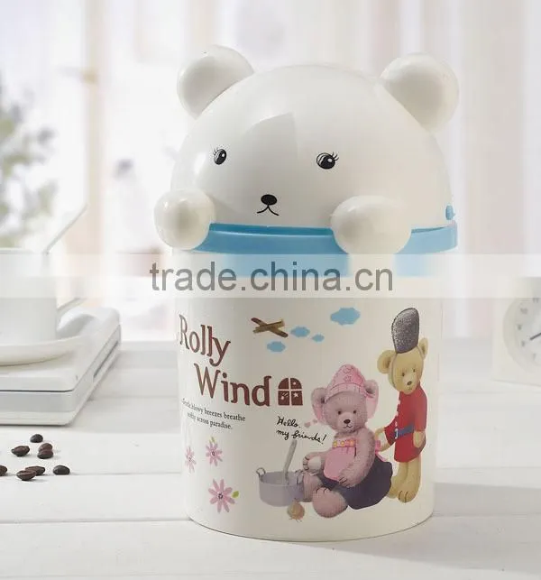 0260 Plastic Kitty Kitchen trash can with lid
