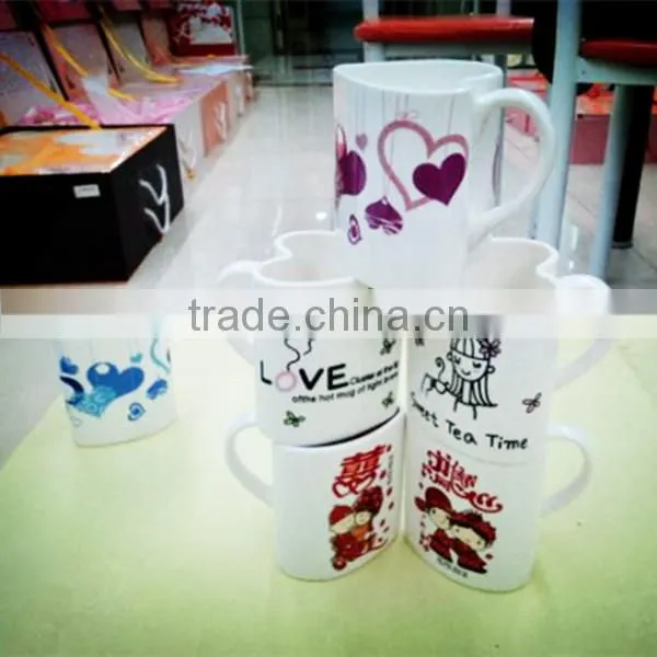 Ceramic Porcelain Couple Mug Cup,Couple Cup with Custom Decal