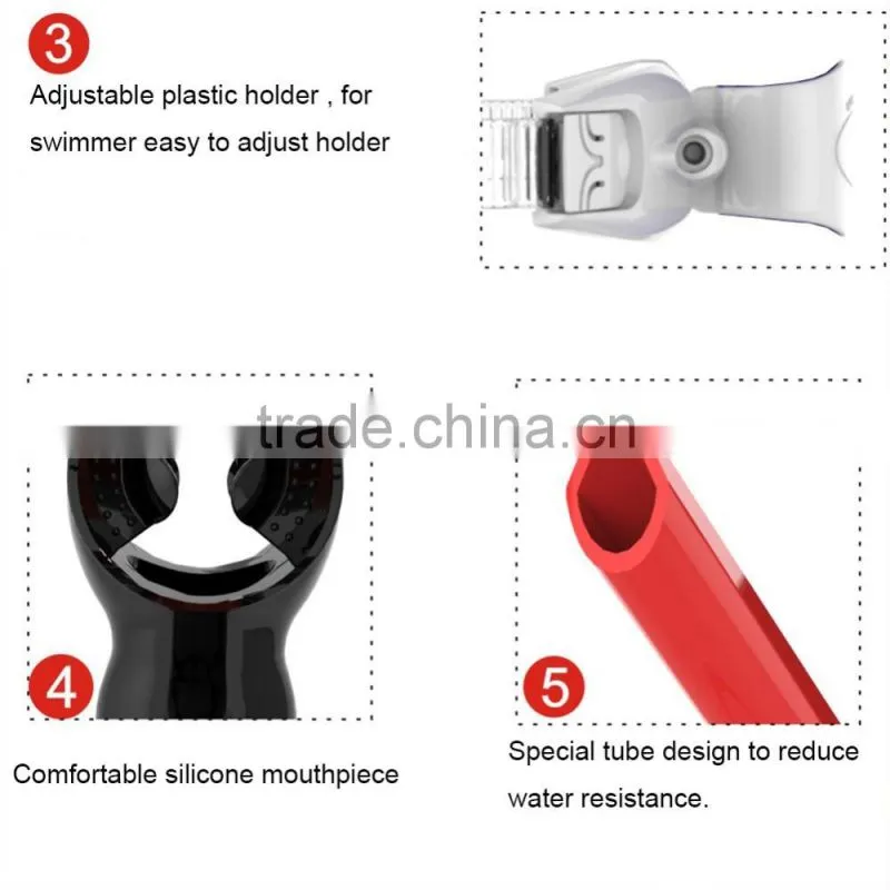 Adult Swimmer's Snorkel with Comfortable Silicone Mouthpiece