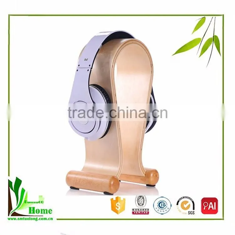 China manfacturer natural bamboo cheap headphone stands