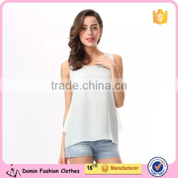 2015 New Stylish Manufacture Women Tops Chiffon Casual Tee Shirt