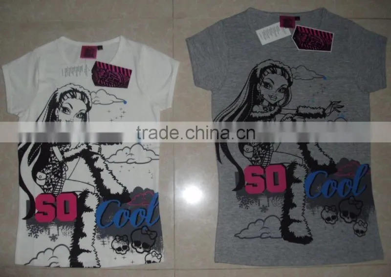 children t-shirt, girls combed cotton soft hand feel cute printed t-shirt