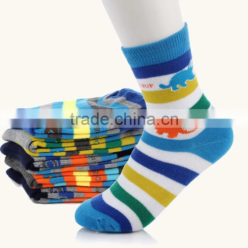 Boy Cartoon Design Kid Stripe Ankle Sock