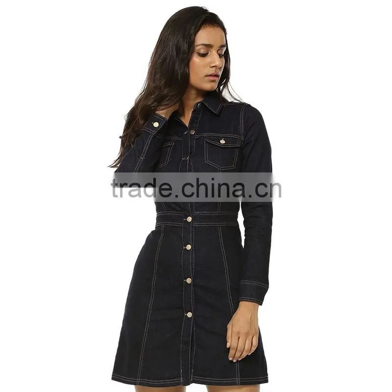 Short sleeve snow printed short dress latest a line frocks designs