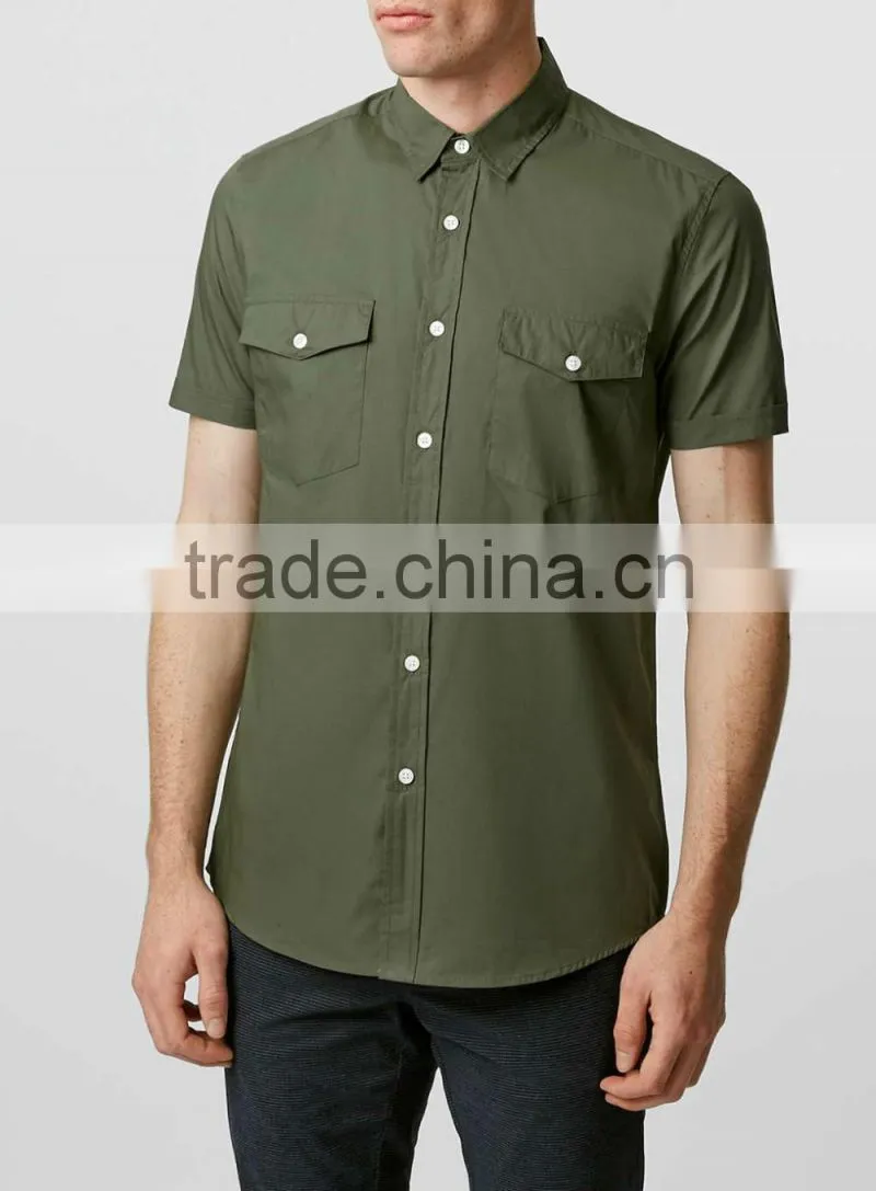wholesale mens shirt short sleeve shirt with pocket latest design shirt